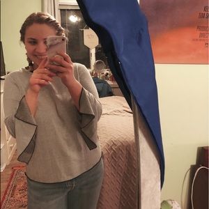 Urban Romantics b&w striped bell long sleeve